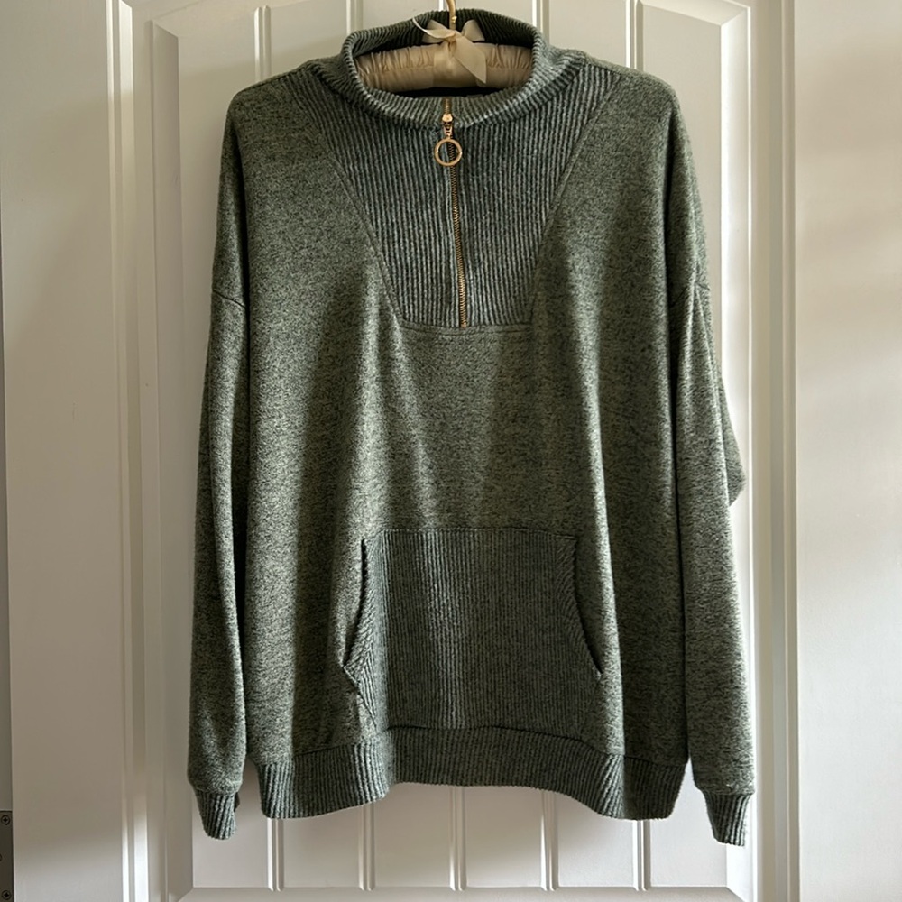 Janet Chung Cozy Super Soft 1/4 Zip Sweater